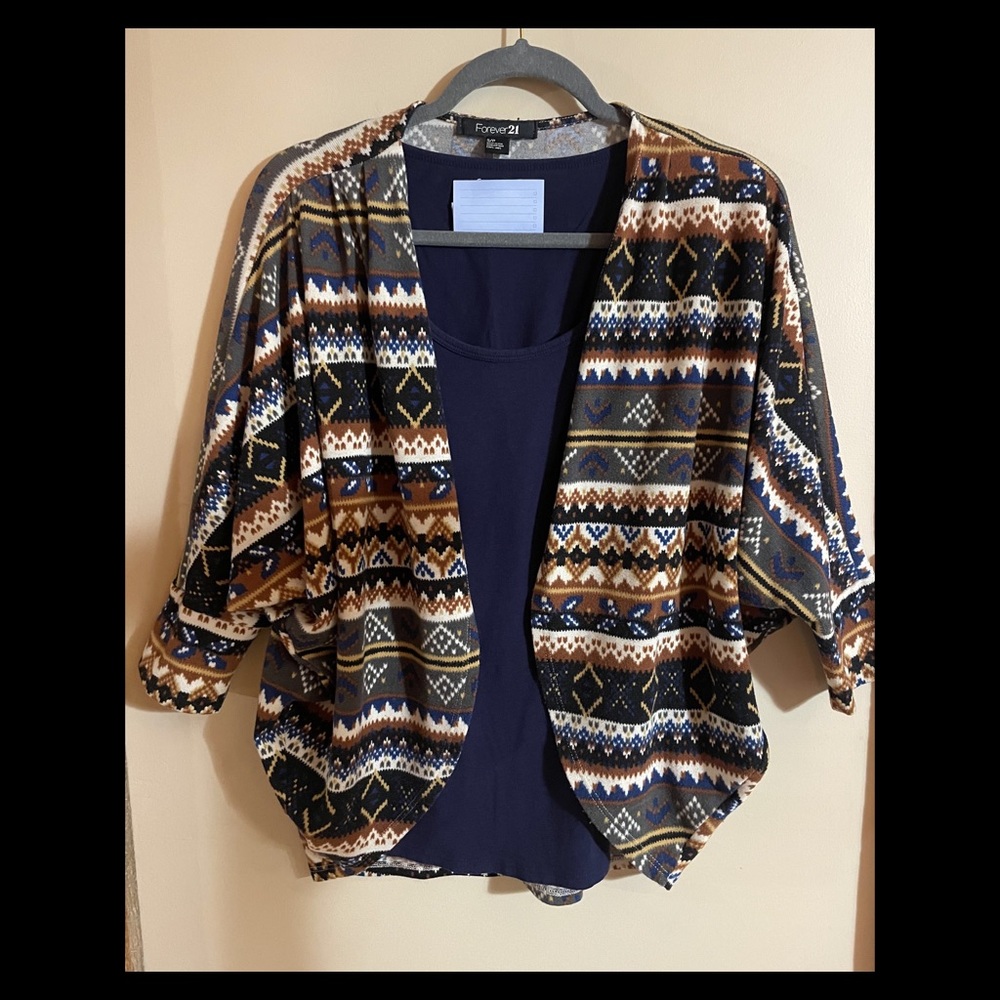 Forever 21 Tribal Print Cardigan - Size Small